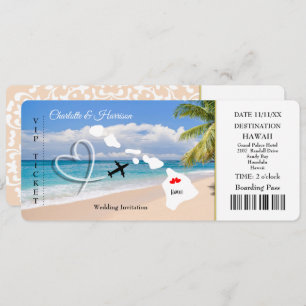 Ticket Pass Wedding Destination Hawaii Kaart