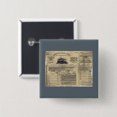 Ticket RMS Titanic 1912 Vierkante Button 5,1 Cm (Voorkant /achterkant)