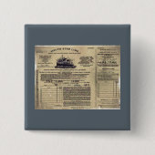 Ticket RMS Titanic 1912 Vierkante Button 5,1 Cm (Voorkant)