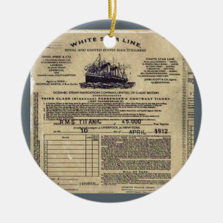 Ticket RMS Titanic Keramisch Ornament