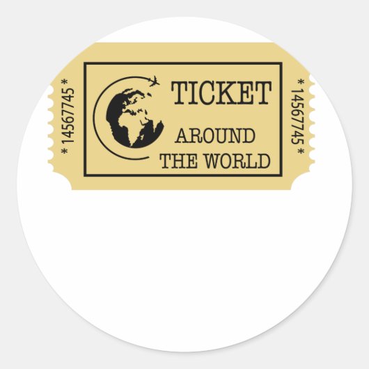 TICKET rond de Wereld Ronde Sticker (Voorkant)