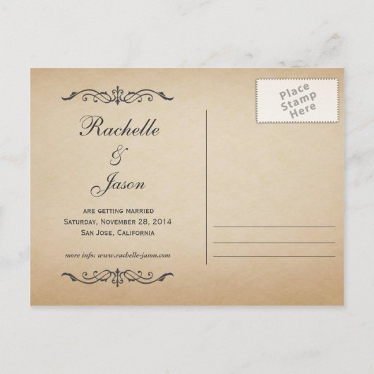 Ticket Sla de datum op Aankondigingskaart (Achterkant)