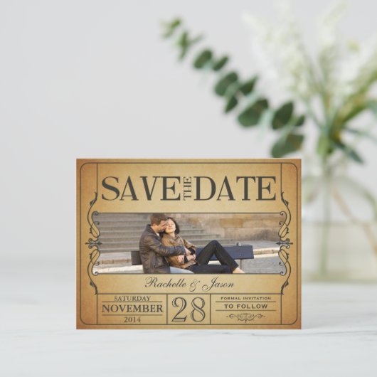 Ticket Sla de datum op Aankondigingskaart (Staand voorkant)