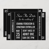 Ticket Stub Enregistrer La Date Invitation (Devant / Derrière)