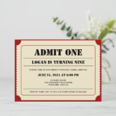 Ticket Stub Party Invitation Kaart (Staand voorkant)