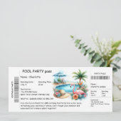 Ticket-Style Pool Party Invitation – Birthday Bash (Debout devant)