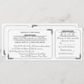 Ticket Style Wedding Invitation and RSVP Kaart (Voorkant / Achterkant)