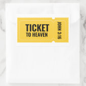 Ticket to heaven rechthoekige sticker (Tas)