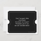 Ticket-uitnodiging voor zwart/wit digitaal Afstude Kaart (Achterkant)