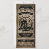 Ticket van de  Haunted House Halloween Party Kaart (Voorkant)