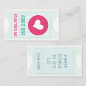 Ticket van de Partij van de valentijnse en Vrije D (Voorkant / Achterkant)