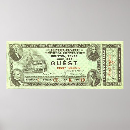 Ticket van het Democratische Nationale Verdrag 192 Poster (Voorkant)