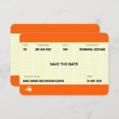 Ticket van trein geïnspireerd | Weddenschap Save t Kaart (Voorkant / Achterkant)