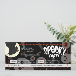 Ticket voor Black & Grey Halloween Spooky Party Save The Date
