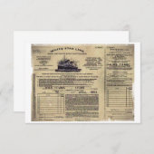 Ticket voor RMS Titanic 1912 Kaart (Voorkant / Achterkant)