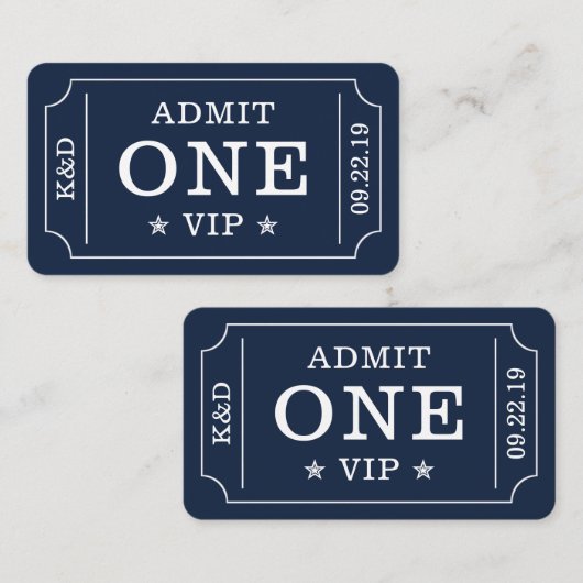 Ticket voor toelating van moderne partijen - marin informatiekaartje (Voorkant / Achterkant)