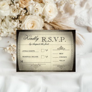  Ticket Wedding RSVP Kaartje