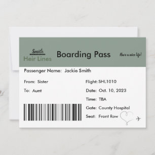 Ticket Zwangerschap Aankondiging voor Familie