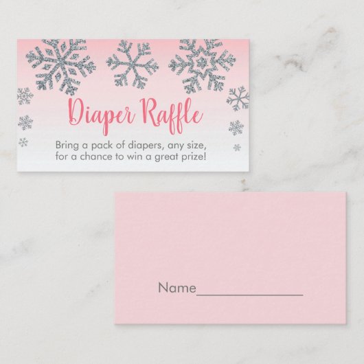 Tickets à rabat à rabat rose et argent Snowflake (Devant / Derrière)