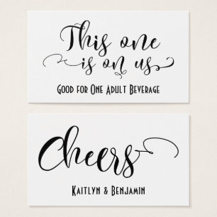 Tickets de boisson en typographie noire avec coule