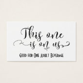 Tickets de boisson en typographie noire avec coule (Devant)