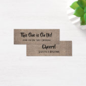 Tickets de Boisson Rustiques Toile de Jute & Texte (Bureau)