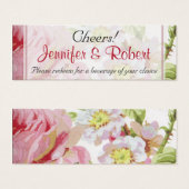 Tickets de Mariage de rose rose vintage (Devant & derrière)