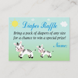 Tickets de raffle Zebra Diaper