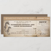 tickets d'embarquement faire-part de mariage (Devant / Derrière)