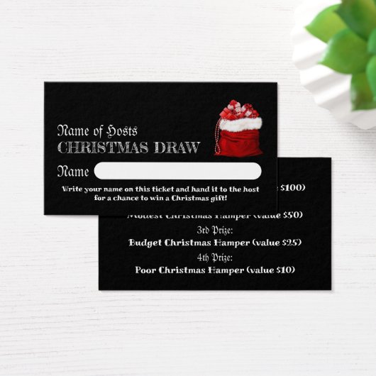 Tickets père Noël Sack, Christmas Party Raffle (Bureau)