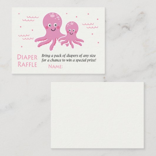 Tickets Raffle Pink Octopus (Devant / Derrière)