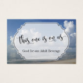 Tickets van de Drink van het Beach-Thleed Wedding Visitekaartje (Voorkant)