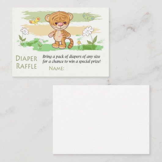 Tickets van Raffle Tickets van tijger (Voorkant / Achterkant)