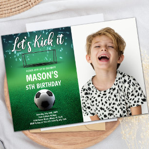 Tickons It Soccer Anniversaire Invitations avec ph