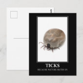 Ticks omdat Natuur ons haat - parasietenvun Briefkaart (Voorkant / Achterkant)