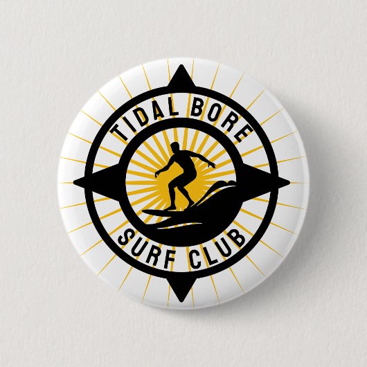 Tidal Bore Surfe Club Ronde Button 5,7 Cm (Voorkant)