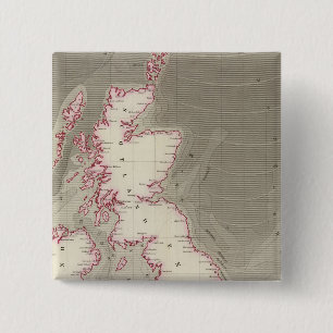 Tidal Chart British Zeeen Vierkante Button 5,1 Cm