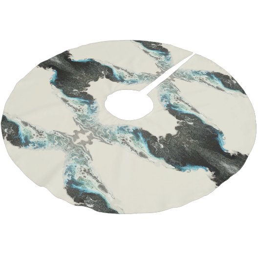 Tidal Echoes — Abstract Fluid Ink Pattern Kerstboom Rok (Gekanteld)