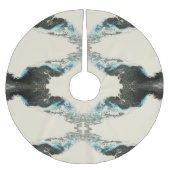 Tidal Echoes — Abstract Fluid Ink Pattern Kerstboom Rok (Voorkant)