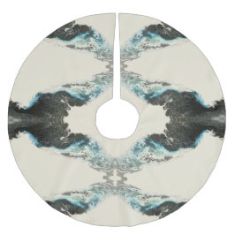 Tidal Echoes — Abstract Fluid Ink Pattern Kerstboom Rok
