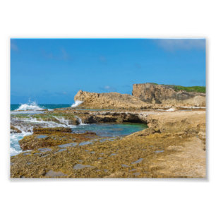 Tidal Pools en Rock Ledges van Punta Las Tunas Foto Afdruk