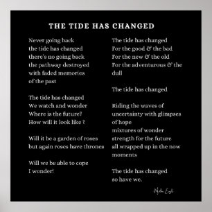 Tide heeft een nieuw begin vers begin gedicht vera poster