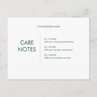 Tideline Bewerkbare Product Verzorgingsinstructies Briefkaart