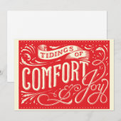 Tiding of Comfort en Joy Christmas Kaart (Voorkant / Achterkant)