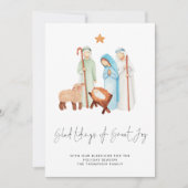 Tidings Great Joy Lyrics Nativité Carte de vacance (Devant)