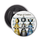 Tidings of Comfort and Joy kerstCarolers Button Flesopener (Voorkant)