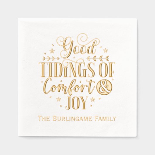 Tidings of Comfort and Joy Typography Nom de famil (Recto)