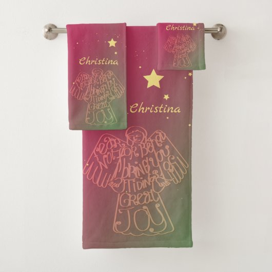 "Tidings of Great Joy" Angel Towel (En situation)
