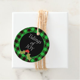 Tidings of Joy Buffalo Play Green Kerstcadeau Bedankjes Labels