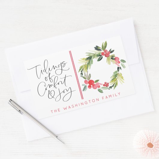 Tidings of Joy kerstfeestay Greeting Sticker (Envelop)
